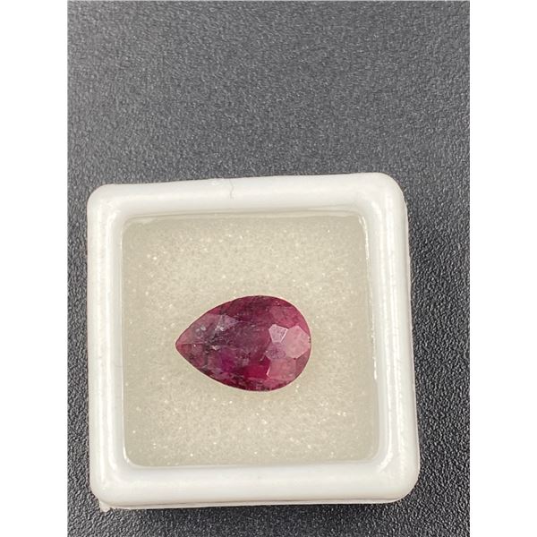 NATURAL RUBY 4.565CT, 12.60 X 8.86 X 4.39MM, PEAR CUT, OPAQUE, MADAGASCAR, UNTREATED