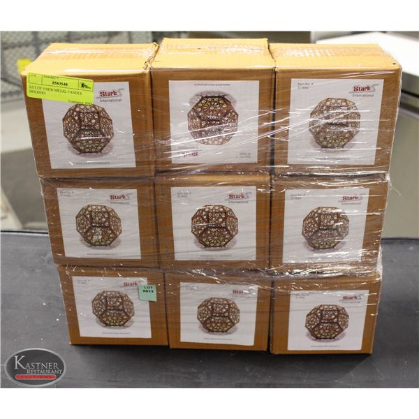 LOT OF 9 NEW METAL CANDLE HOLDERS