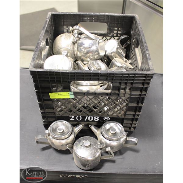 CRATE OF ASSORTED S/S TEAPOTS