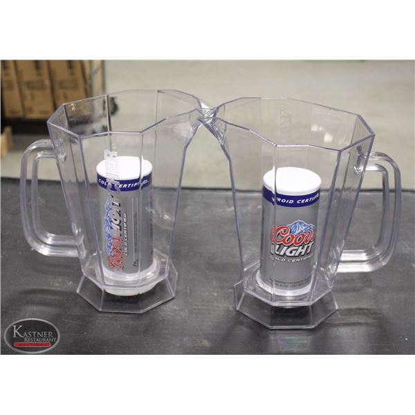 LOT OF 2 NEW POLYCARB COORS LIGHT POLAR PITCHERS