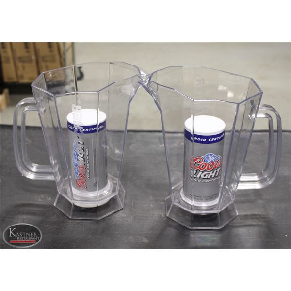 LOT OF 2 NEW POLYCARB COORS LIGHT POLAR PITCHERS