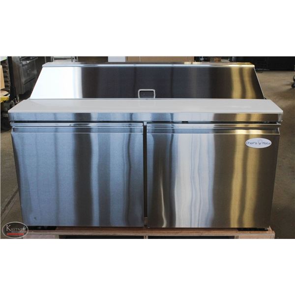 NEW 5' STAINLESS STEEL REFRIGERATED PREP TABLE