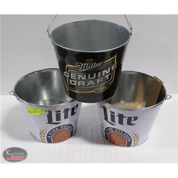 LOT OF 3 NEW MILLER LIGHT/ GENUINE DRAFT