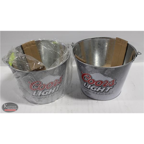 LOT OF TWO NEW COORS LIGHT BEER BUCKETS