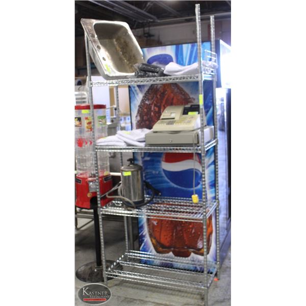 3'COMMERCIAL CHROME WIRE STORAGE RACK- 4 TIER