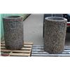 Image 1 : LOT OF TWO 45 GALLON CONCRETE TRASH BINS