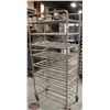 8 TIER TUBULAR RACK ON CASTORS