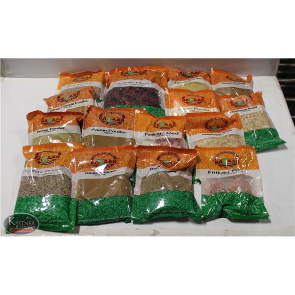 FLAT OF 15 PACKS OF ASSORTED SPICES