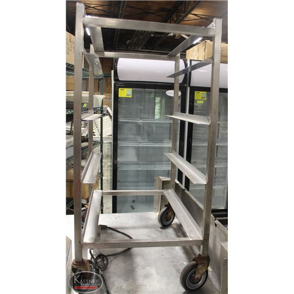 ALUMINUM BUN PAN RACK ON CASTORS