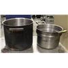 Image 1 : LOT OF 2 STAINLESS STEEL STOCK POTS 7.5 QT & 12 QT