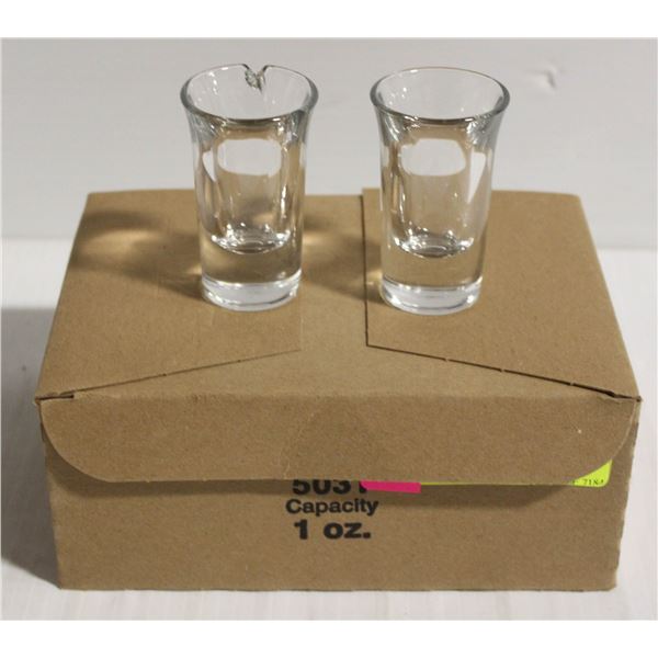 BOX OF 12 X 1 OZ GLASS SHOT GLASSES - NEW