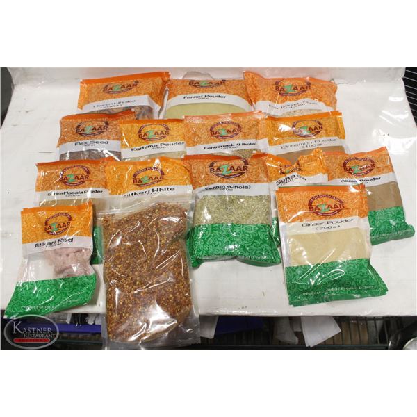 FLAT OF 15 PACKS OF ASSORTED SPICES