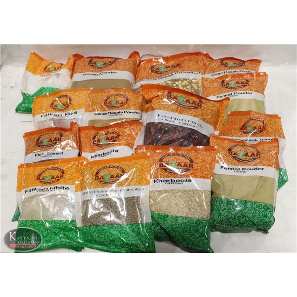 FLAT OF 15 PACKS OF ASSORTED SPICES