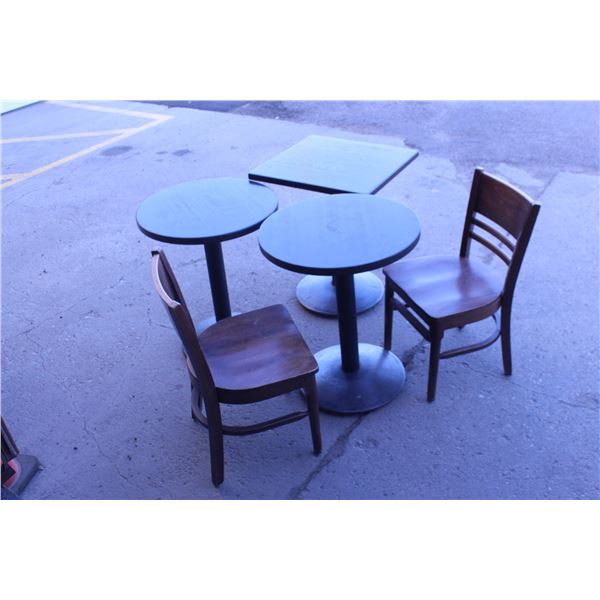 3 WOOD TOP DINING TABLES W/ 2 WOOD DINING CHAIRS