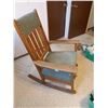 Image 2 : Wooden and upbholstered rocking chair