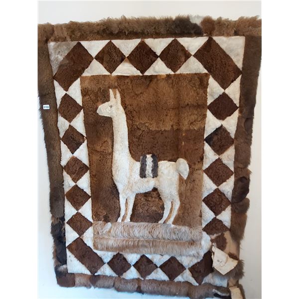 Llama wall hanging (some damage) (51" W, 69" H)
