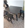 Image 1 : Kitchen table (48" W, 36" D, 29" H), 5 asst steels (black stools: 15" W, 11" D, 26" H)