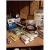 Image 1 : Asst camping equipment, Passport Potty, twin air bed, camp grills, frying pans, air bellows lantern,