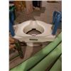 Image 5 : Evenflo booster seat, pool noodles, vintage mini wicker/wood chair, Aquasense toilet seat (model 770