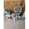 Image 1 : Asst window washer, ice melt, turf builder, flower food, fungus-knat insect spray, metal bucket