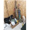 Image 1 : Asst gardening tools, sprinkler, hand saws, week eater