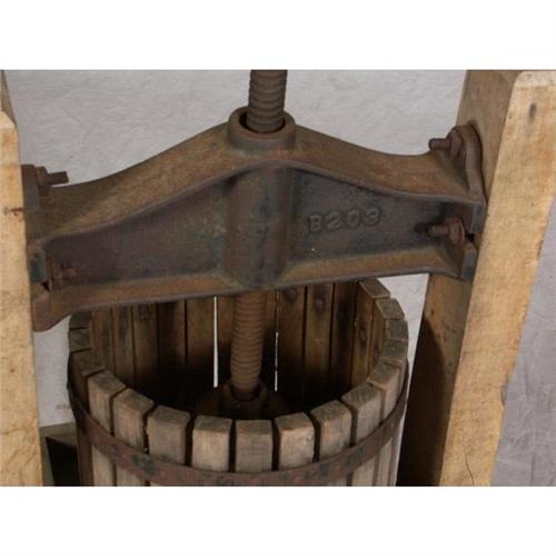 ANTIQUE WOOD APPLE CIDER PRESS WITH JUICE TRAY