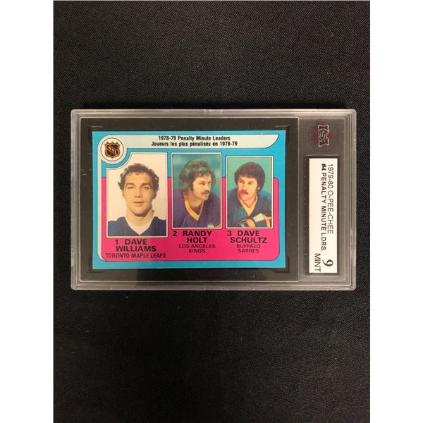 1979-80 O-PEE-CHEE #4 PENALTY MINUTE LEADERS (9 MINT)