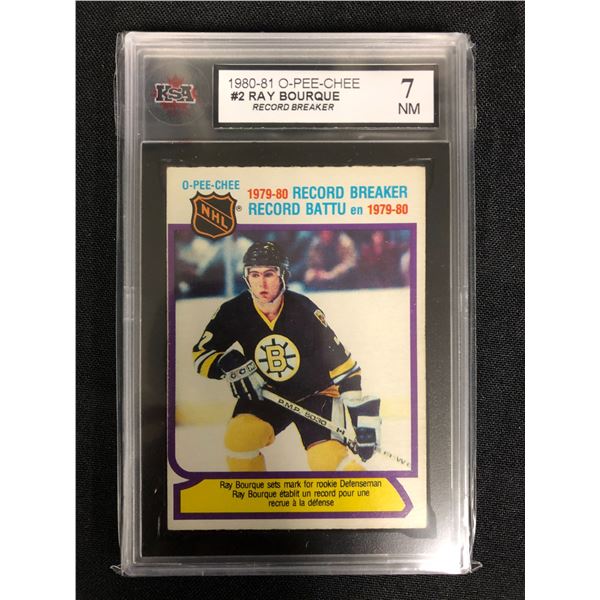 1980-81 O-PEE-CHEE #2 RAY BOURQUE Record Breaker (7 NM)
