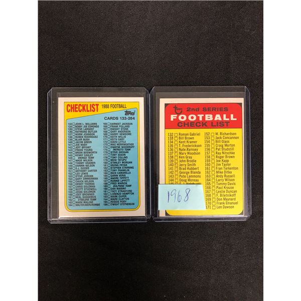 VINTAGE FOOTBALL CHECKLIST LOT
