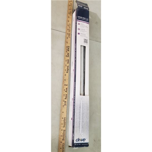 Drive Grab Bar White Powder Coated 24"