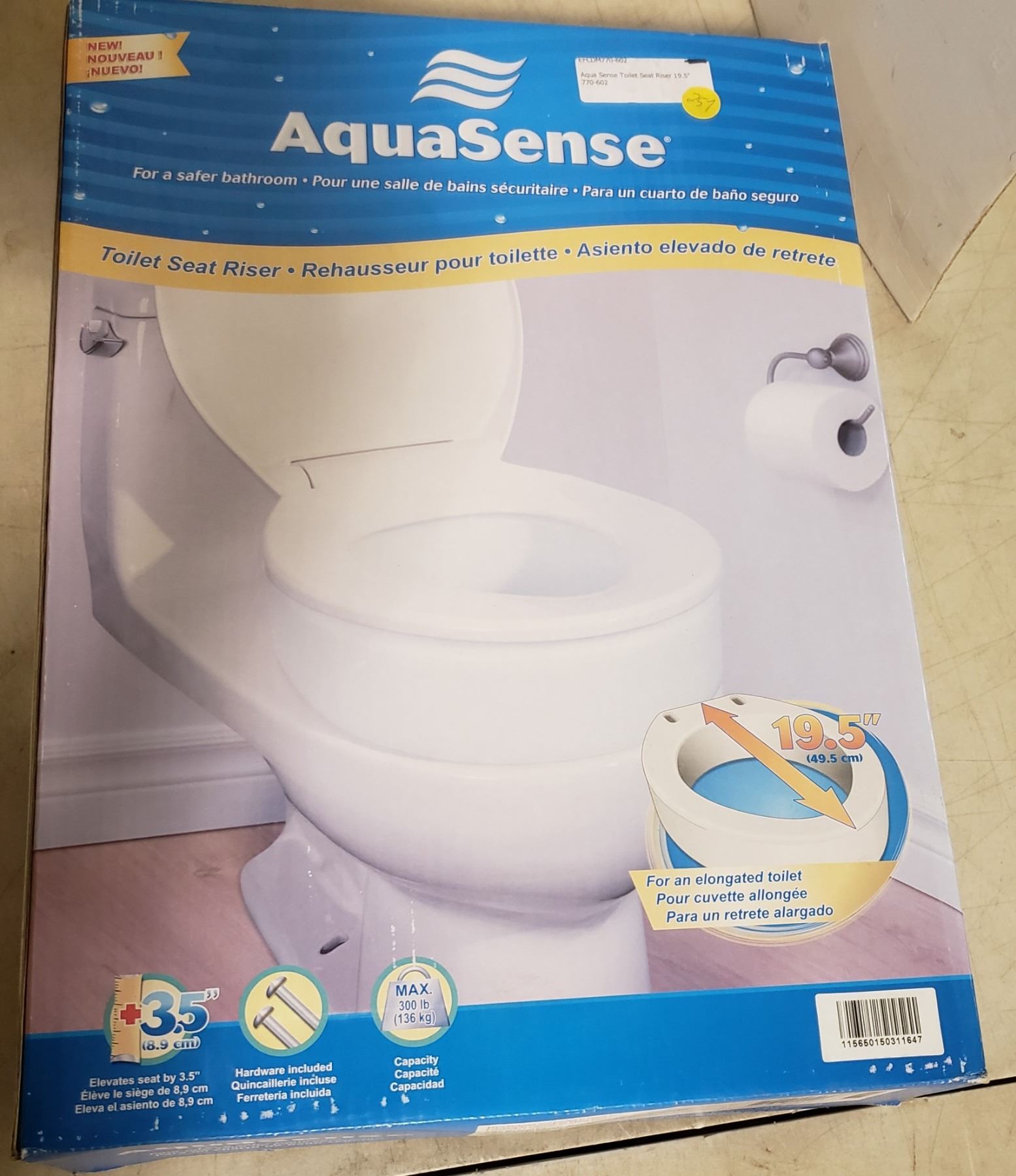 AquaSense Toilet Seat Riser 19.5"