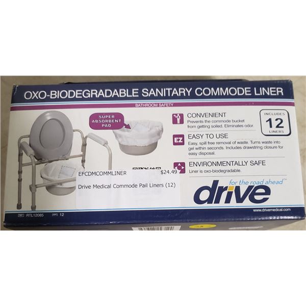 Drive Medical Commode Pail Liners (12) SRP 24.49 Schmalz Auctions