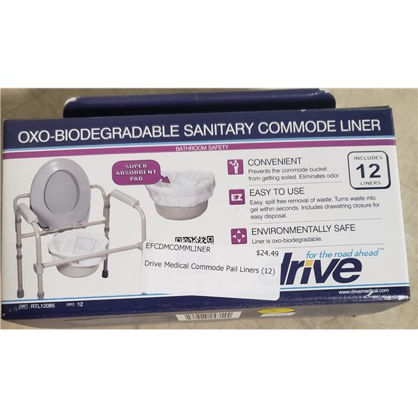 Drive Medical Commode Pail Liners (12) SRP 24.49