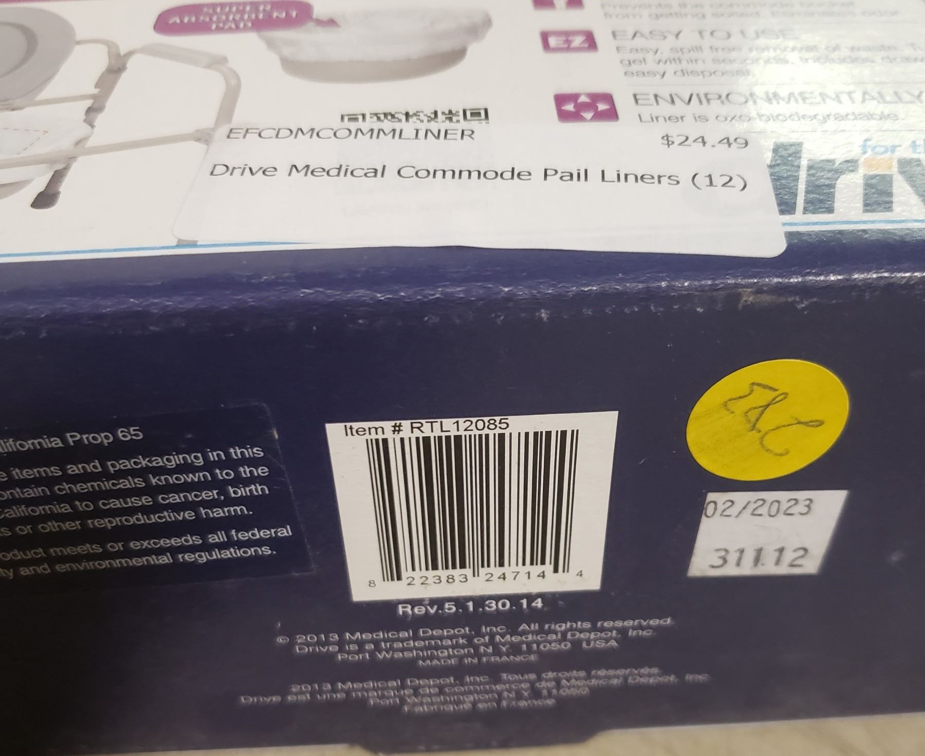 Drive Medical Commode Pail Liners (12) SRP 24.49 Schmalz Auctions