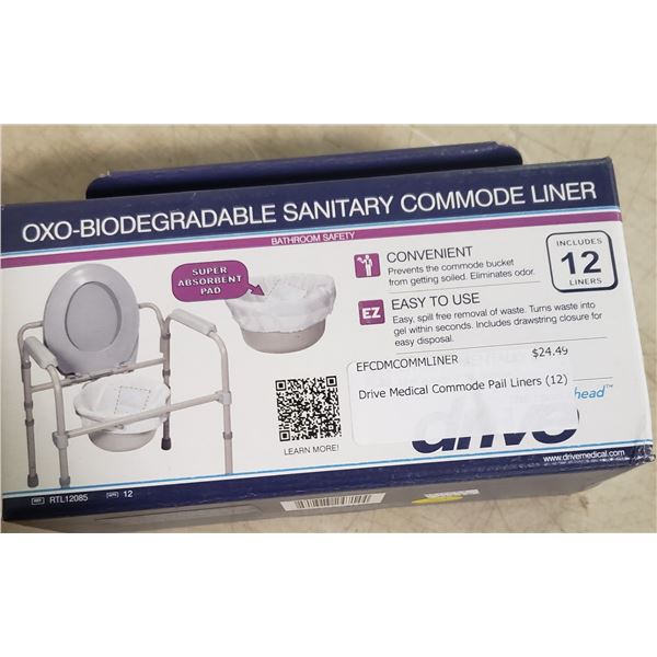 Drive Medical Commode Pail Liners (12) SRP $24.49