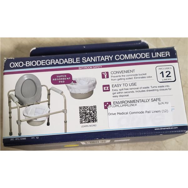Drive Medical Commode Pail Liners (12) SRP $24.49