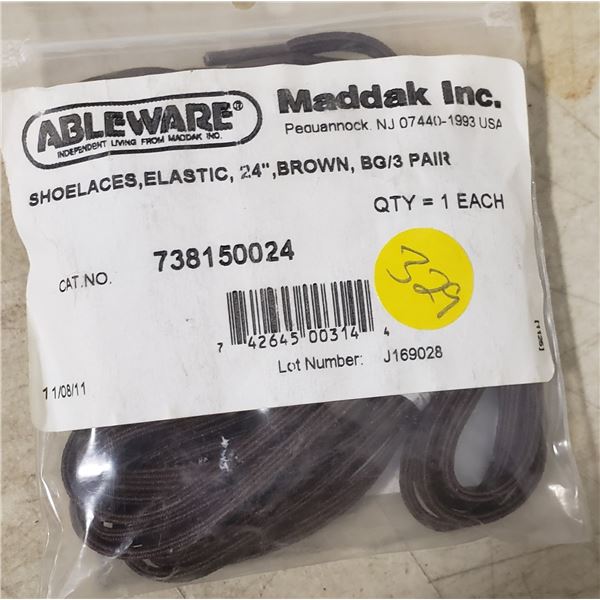 Ableware Shoelaces Elastic 24" Brown