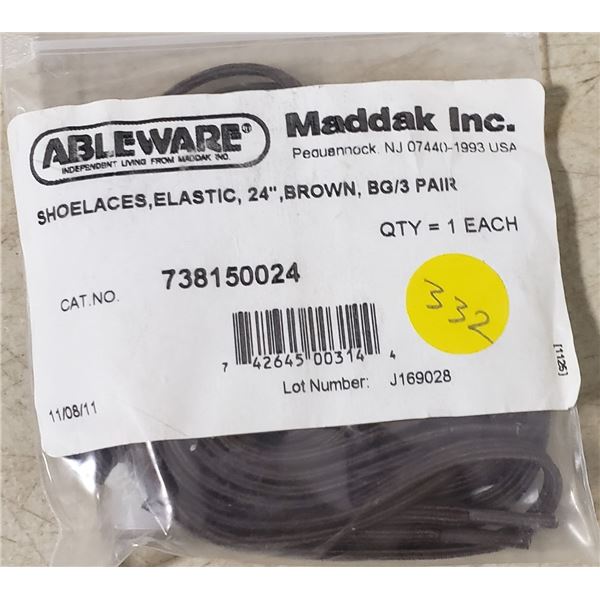 Ableware Shoelaces Elastic 24" Brown