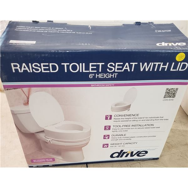 Drive Medical Raised Toilet Seat 6" With Lid