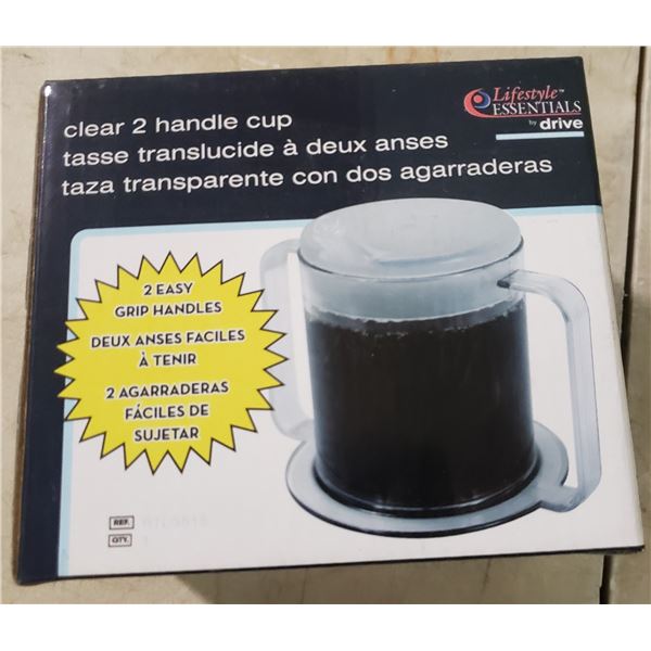 Lifestyle Essentials Clear 2 Handle Cup