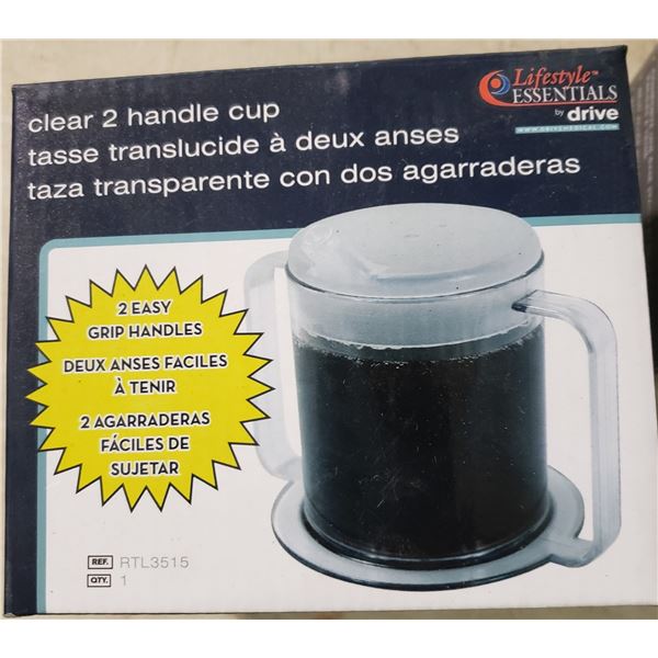 Lifestyle Essentials Clear 2 Handle Cup
