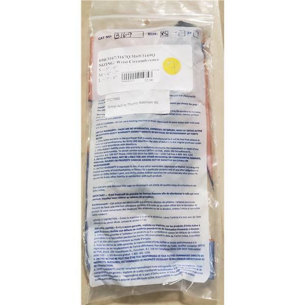 Ortho Active Thumb Stabilizer XS SRP $32.00