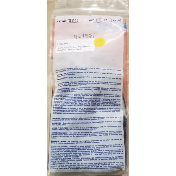 Ortho Active Contour Wrist Stablilizer BodyFlex - Medium Right