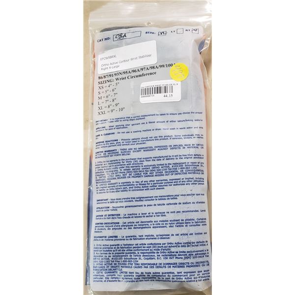 Ortho Active Contour Wrist Stablilizer XL Right SRP $44.15