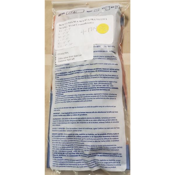 Ortho Active Wrist Stabilizer Coolprene Right Large