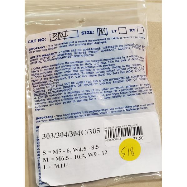Ortho Active Heel Spur Pad Medium SRP $23.50