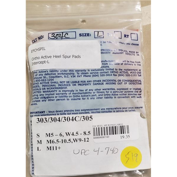 Ortho Active Heel Spur Pad Large SRP $19.35