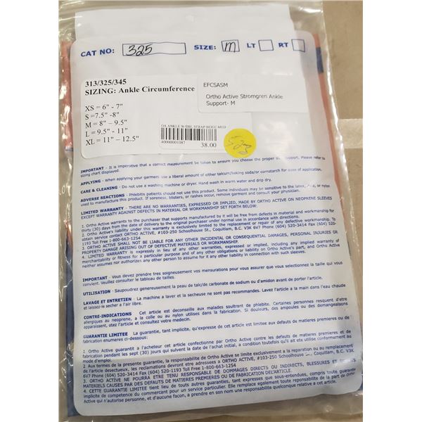 Ortho Active Stromgren Ankle Support - M SRP $38.00