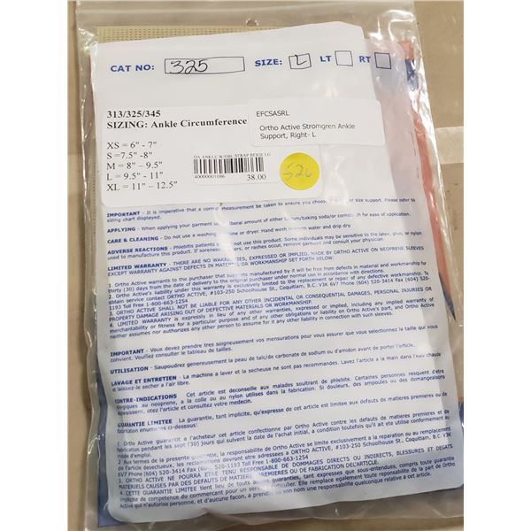 Ortho Active Stromgren Ankle Support RIght L SRP $38.00