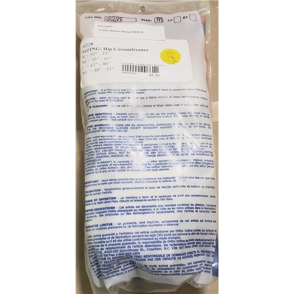 Ortho Active Hernia Support Belt with Pad M SRP $45.50